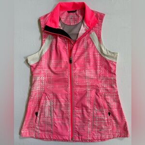 Brooks Pink & Cream Essential Running Vest Hiking Reflective Shelter Technology